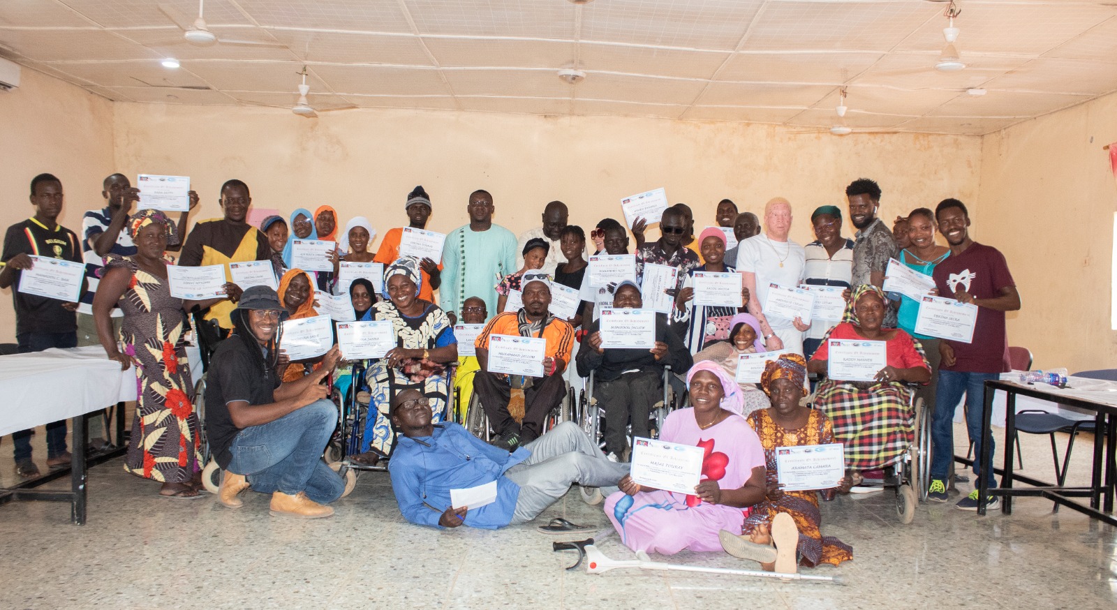 GSNEF beneficiaries with their training certificates in The Gambia